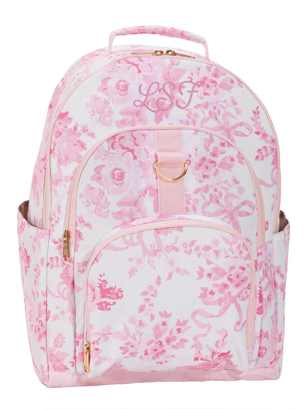 LoveShackFancy Pink Damask Large Backpack & Laptop Case in Floral Pink 💕🌸